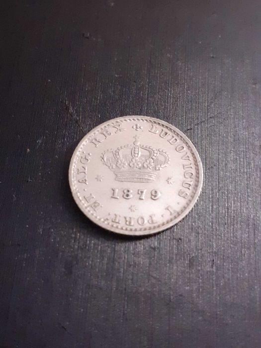Moeda de prata de 50 reis de 1879