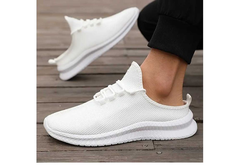 buty siateczkowe wsuwane białe nowe/46