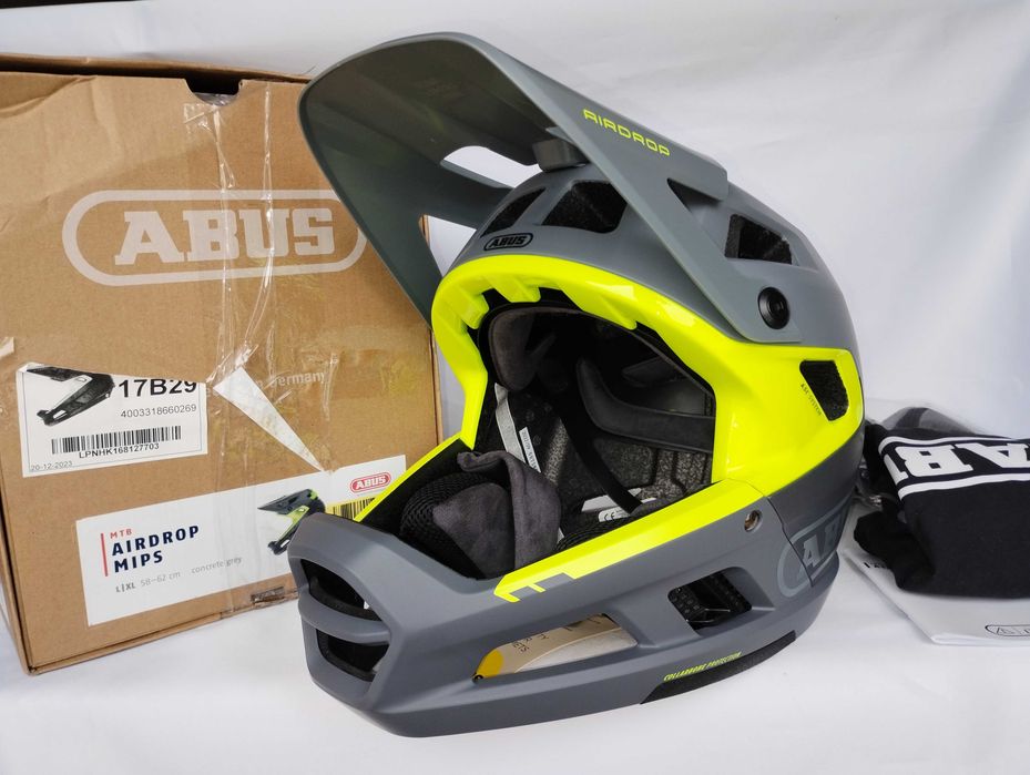 Kask rowerowy fullface Abus AirDrop Mips Concrete Grey L/XL