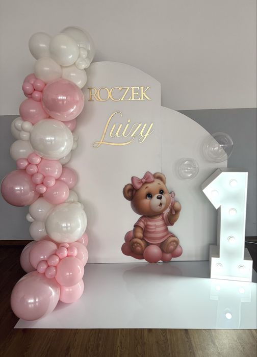 Cyfry led, ścianki balonowe, lustro selfie, napis love,