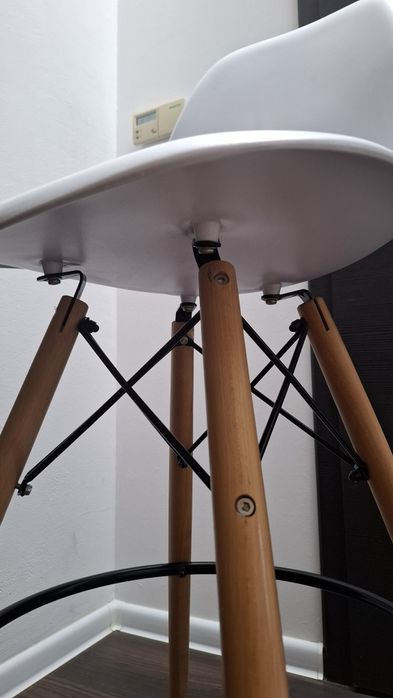 2 szt białe hokery w style skandynawskim