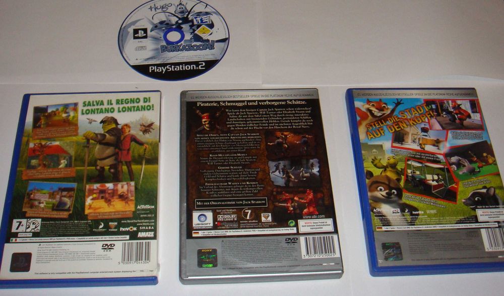 Piraci z Karaibów/Hugo/Shrek 3 (ps2) zestaw gier