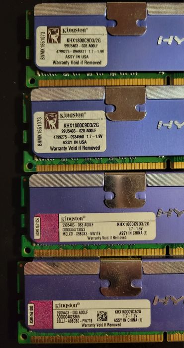 Озу 8 gb ddr3 по 2gb kingston hyperX