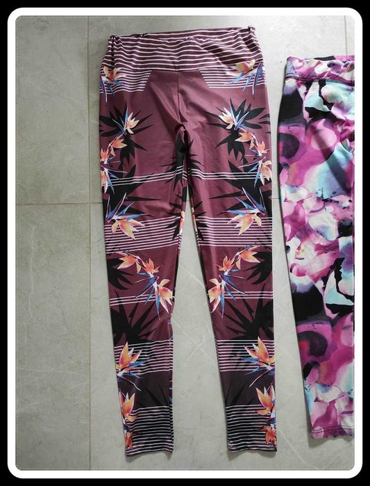 Legginsy sportowe wzorzyste kolorowe jogging siłownia 36 S - 38 M