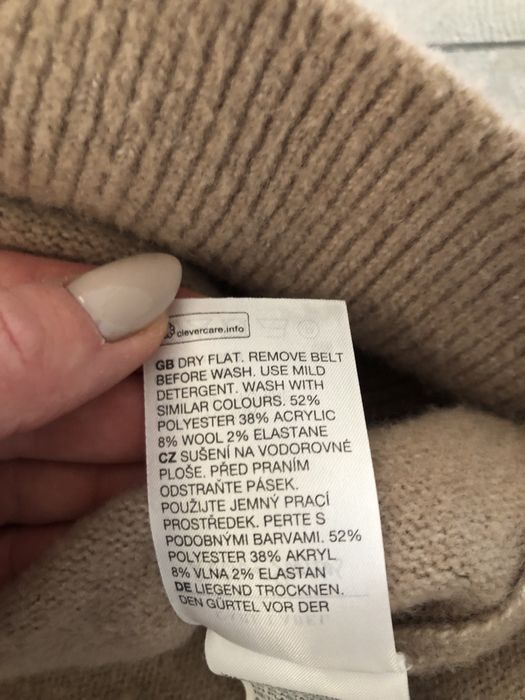 Ciepla sukienka z paskiem 36 welna fango & Other Stories