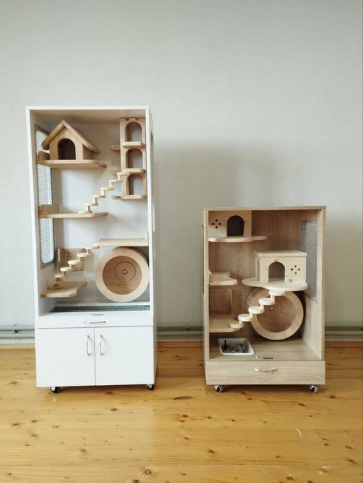 Вітрина / клітка для шиншили з натурального дерева, ручна робота