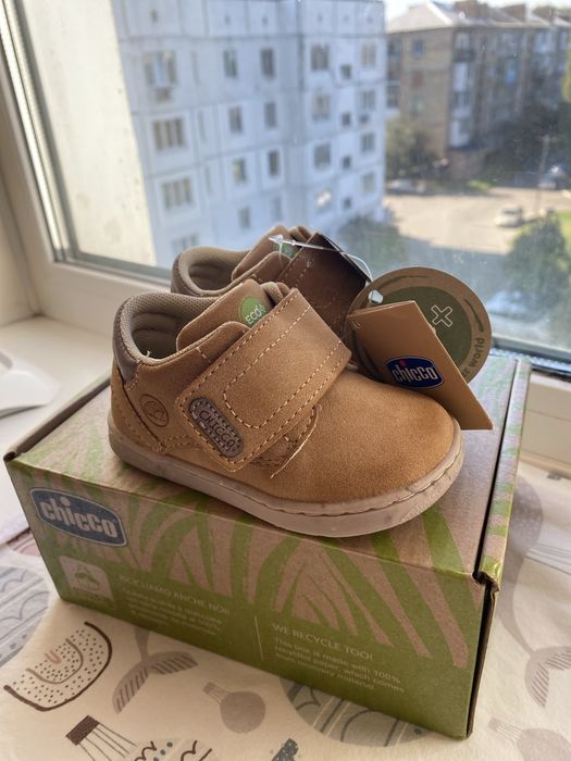 Нові дитячі черевички для хлопчика чи дівчинки Chicco Eco 20 розмір