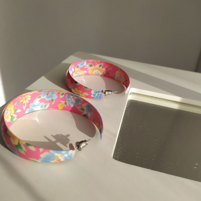 kolczyki koła w kwiaty