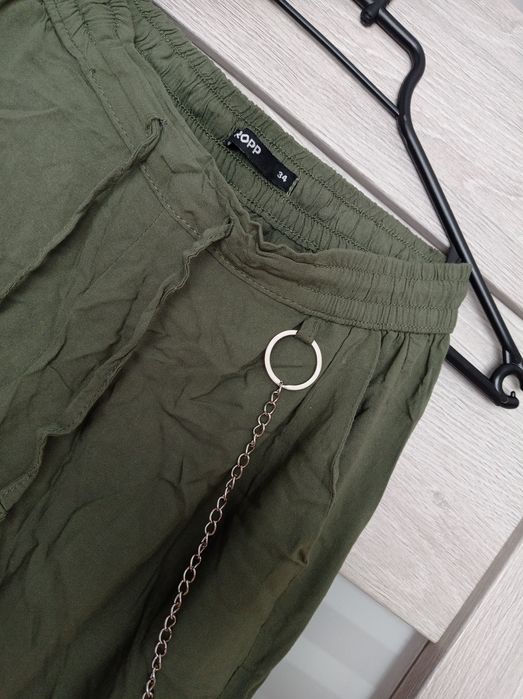 Spodnie khaki Cargo materiałowe