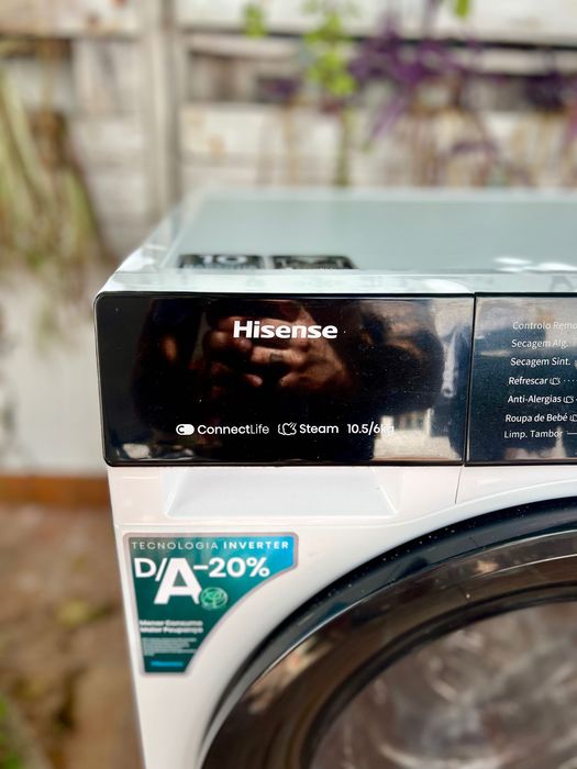 Máquina de lavar e secar Hisense 10,5kg/6kg – Wi-Fi – Steam