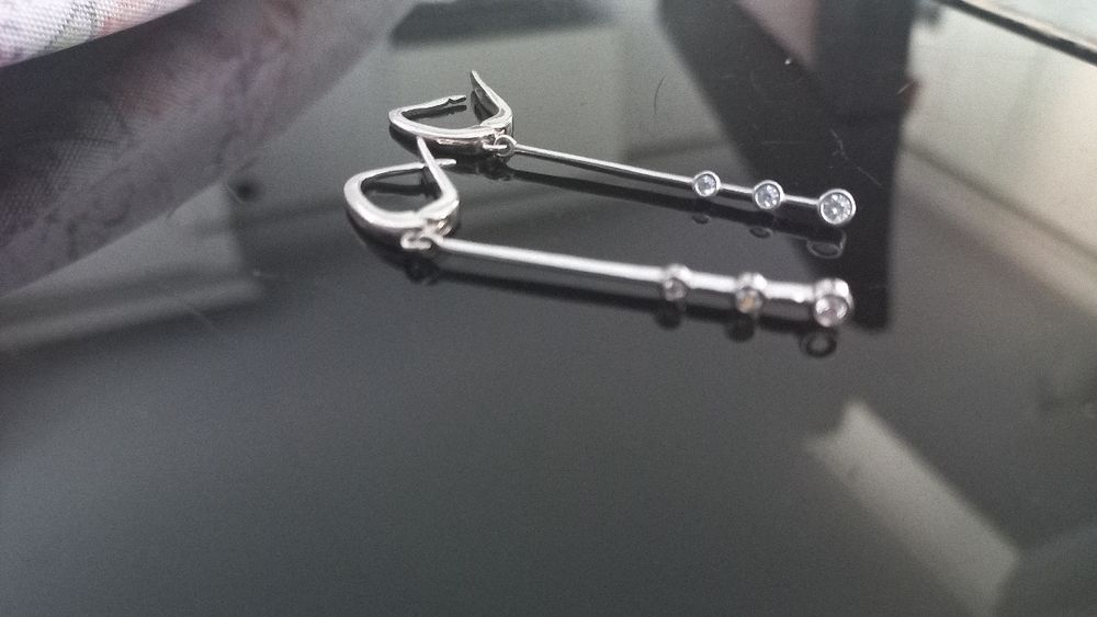 Родированные серьги. Висячие. Новые.