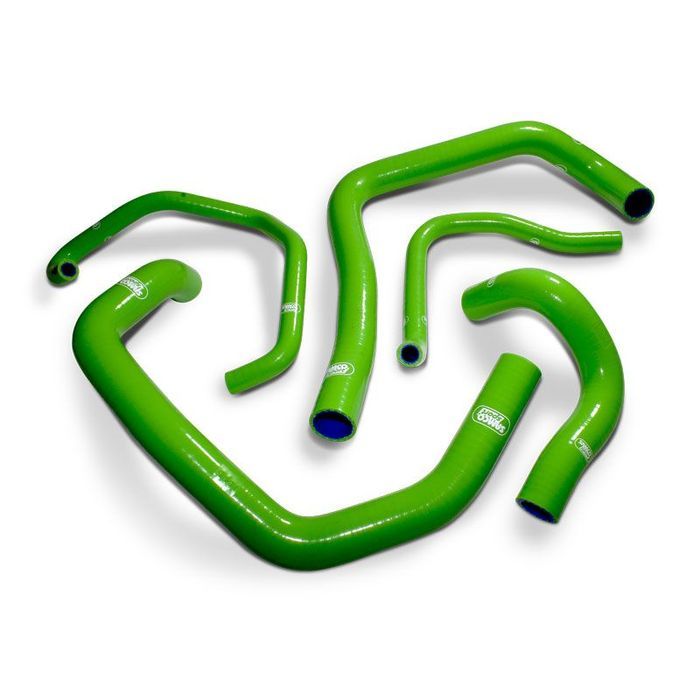 kit tubos radiador samco kawasaki zx-6r 2005 - 2006 verde kaw-7-gn