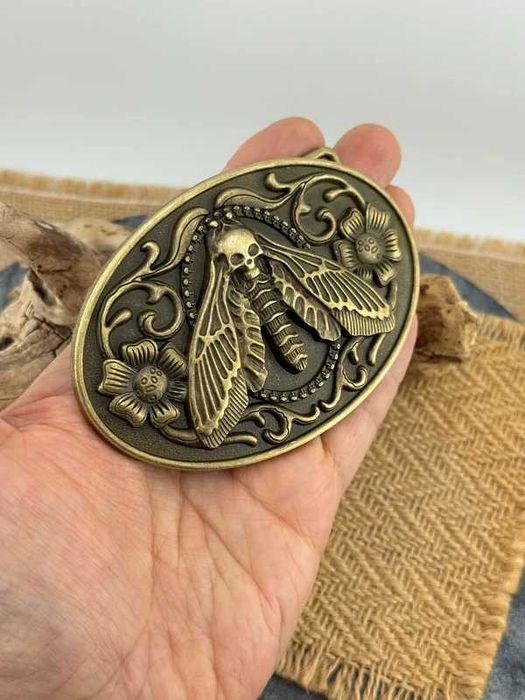 Klamra do paska pasek gothic ćma czaszka skull