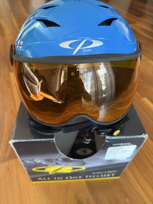 Kask narciarski niebieski rozm. 53-56