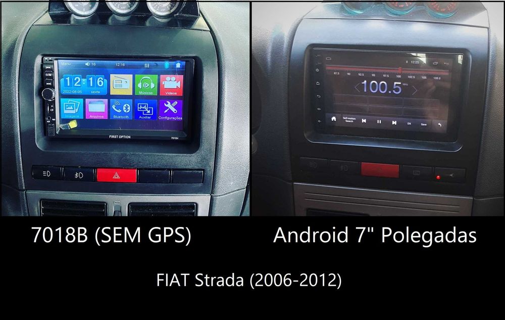 (NOVO) Rádio 2DIN • FIAT • Idea • Croma • Strada • Android GPS 4+64GB