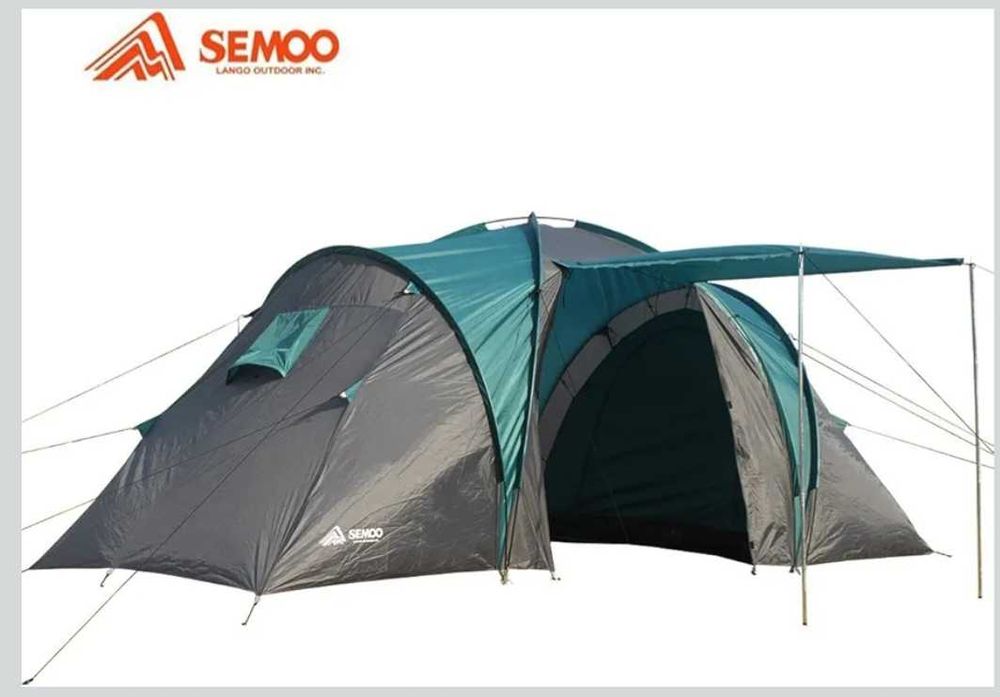namiot Semoo ASIN 6041 osobowy kolor jasnoniebieski i szary 2 sypialnie