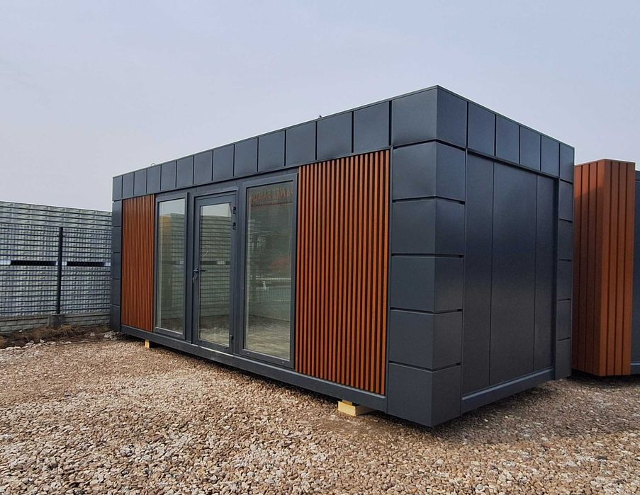 Pawilon kontener dom całoroczny mieszkalny z płyty PIR100 domek