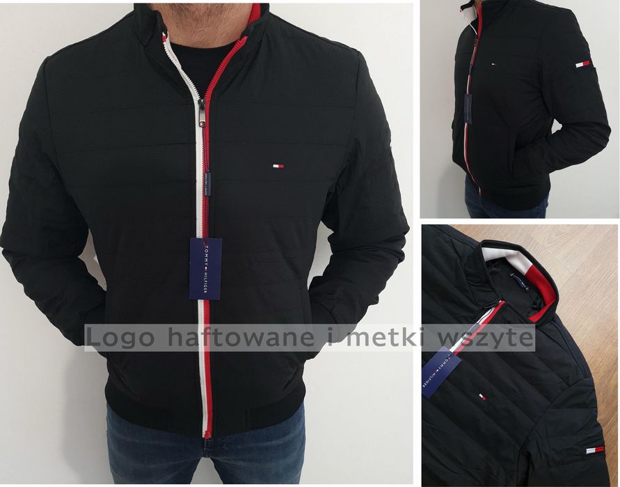 czarna meska kurtka tommy XL