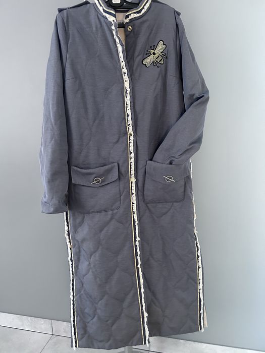 Plaszcz długi Alberto Bini roz M Luzny krój