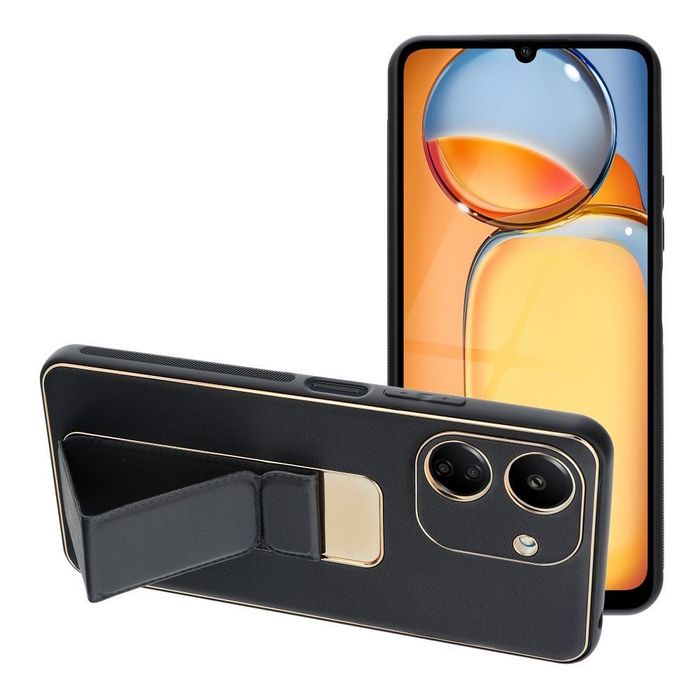 Etui Leather Kickstand do Xiaomi Redmi 13c Black