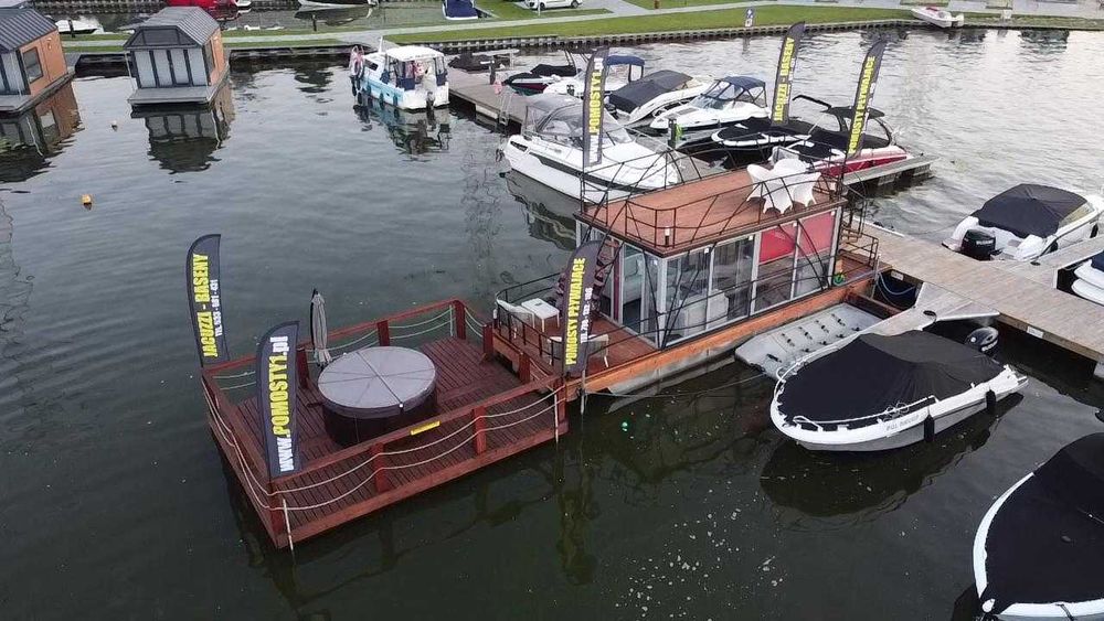 Sauna Jacuzzi SPA Balia Pływająca Houseboat Altana Domek Ogrodowy
