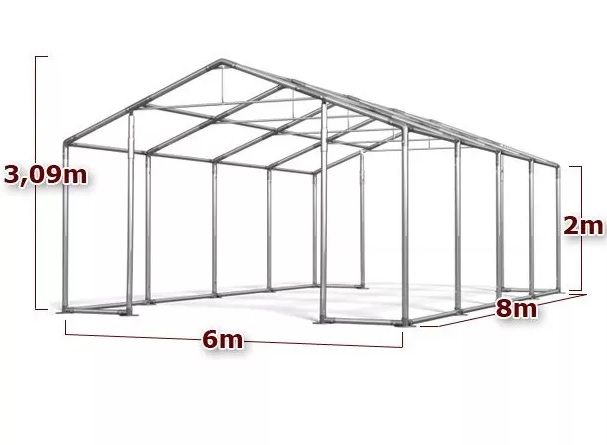 -35% NAMIOT MAGAZYNOWY przemysłowy 6x8m 3,09m hala namiotowa pvc MTB