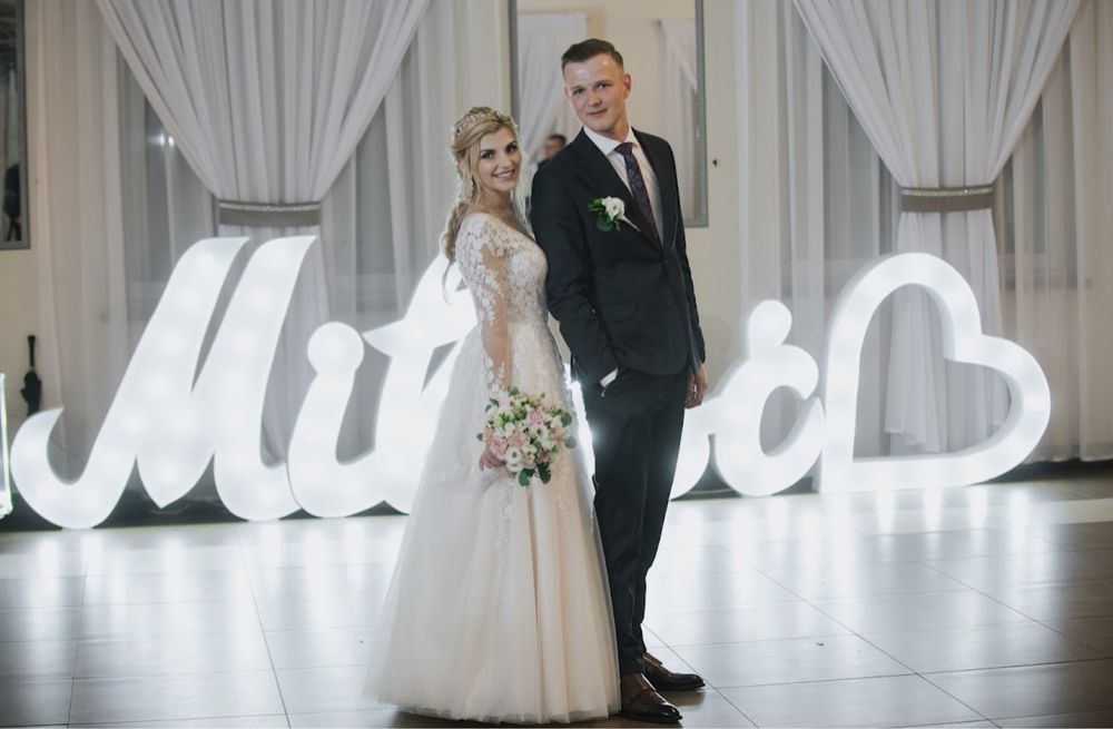 Napis miłość na wesele