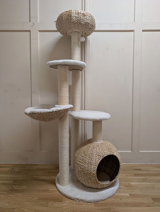 Laguna Drapak dla Kota Kremowy 83x74x160cm DUŻY WIELKI WIKLINOWY NOWY