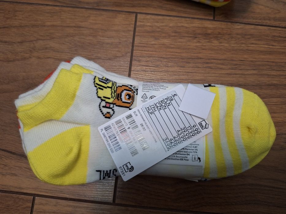 Bawelniane skarpetki niemowlęce rozm 28/30 H&M Psi patrol 5pak