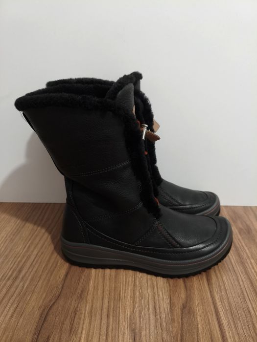 Śniegowce ECCO Hydromax skórzane wysokie damskie ocieplane r. 38 25cm