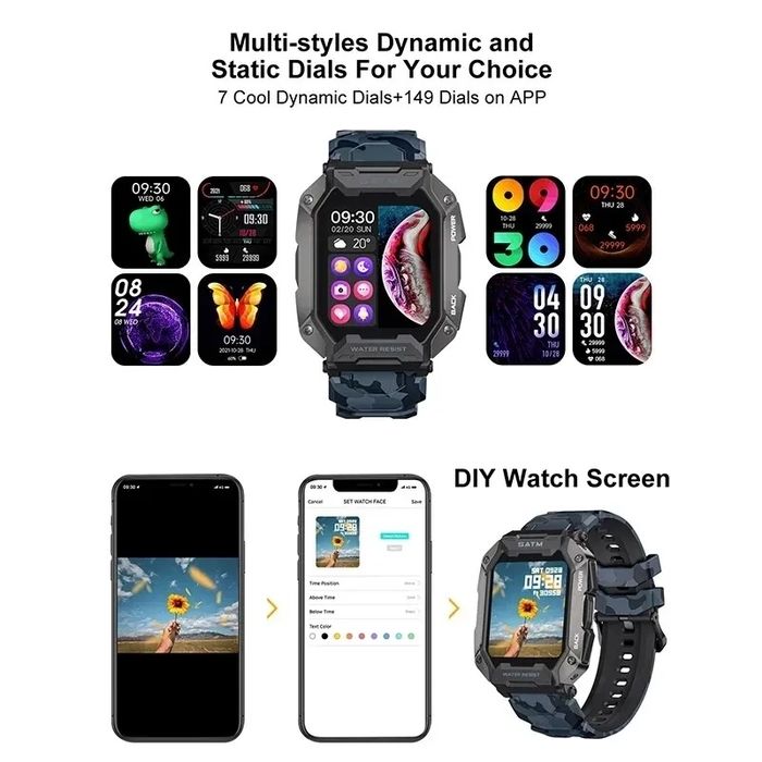 Умные тактические смарт часы Smart Watch Lemfo C20  спортивные
