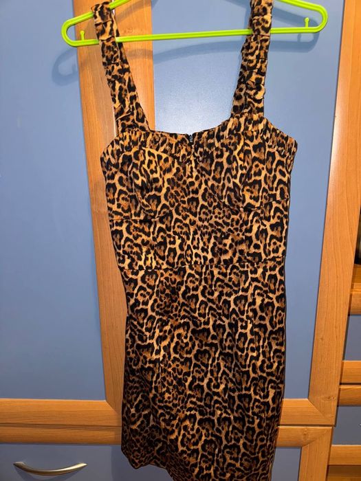 Mini sukienka w panterkę Zara rozmiar S /36