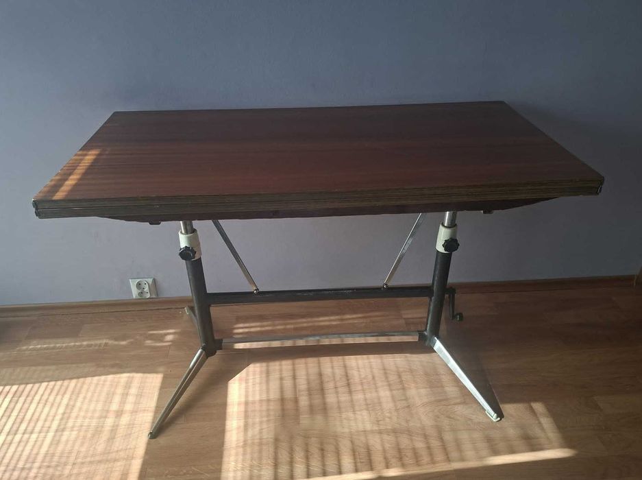 Ława rozkładana PRL 110x55 cm | stolik, stół rozkładany