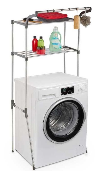 Regał łazienkowy nad pralkę  RelaxD srebrny 51 x 70 x 173,5 cm