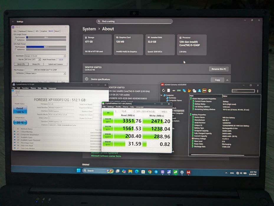 Ноутбук - i5 1240р, 32gb ddr4, 512gb ssd m2, новий