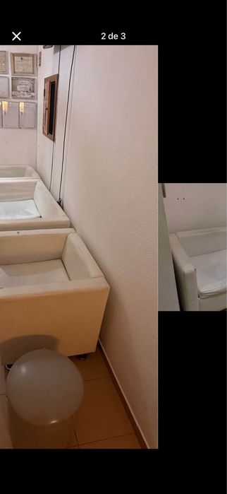Conjunto de sofa e poltronas de couro