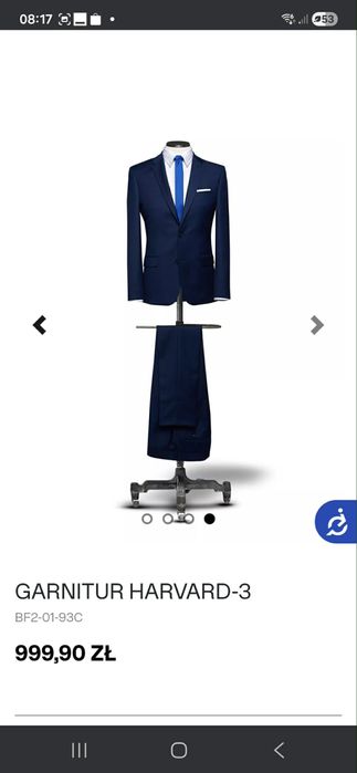 Garnitur slim fit, Bytom, rozm. XL