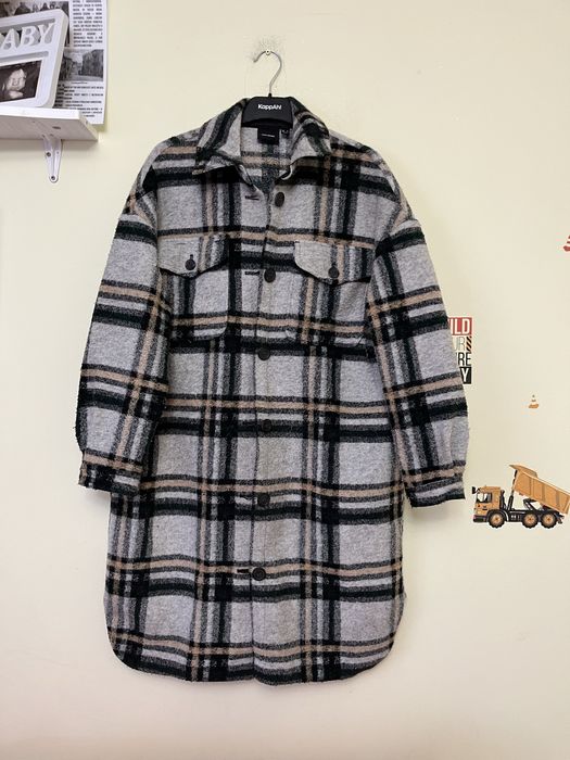 Kurtka koszula w kratę damska L