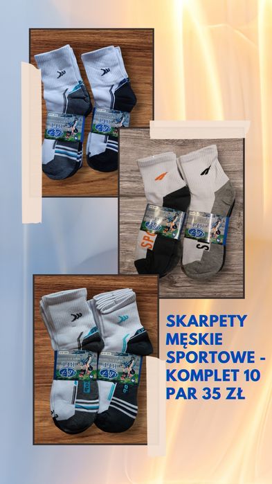 Komplet 10 par skarpety męskie sportowe