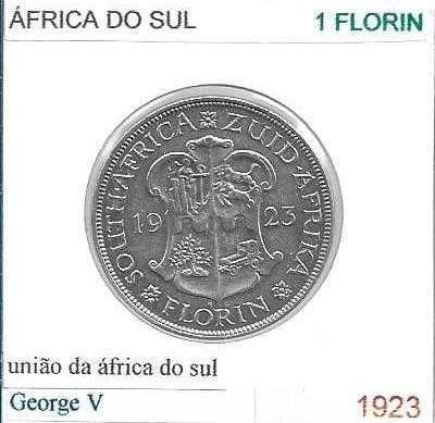África do Sul - - - 1 Florin  - 1923 - - - Moeda de Prata