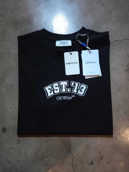 Off White Bawełna S M L XXL czarny męski tshirt