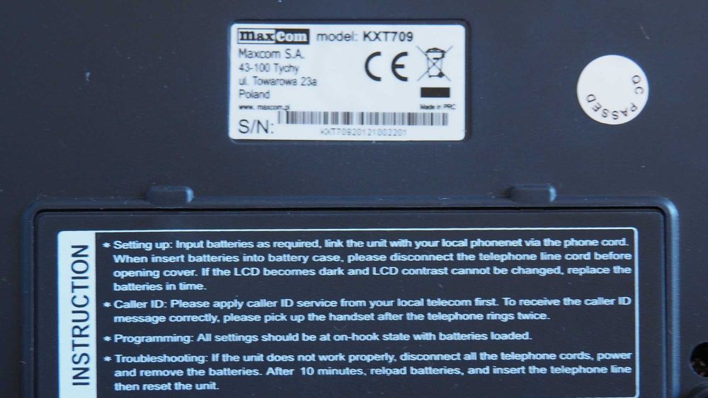 Telefon stacjonarny Maxcom KXT709 z dużym wyświetlaczem