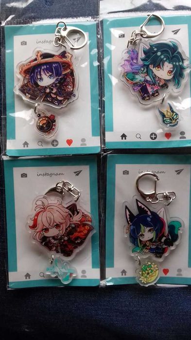 Брелки Геншин импакт Тігнарі, Кадзуха, Скарамуча, Сяо нові