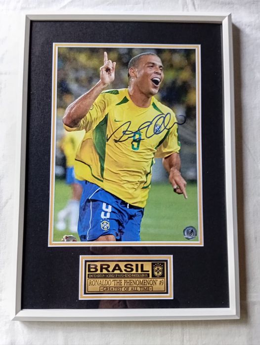 Moldura Brazil National Football Team - Ronaldo Phenomenom com Autógra