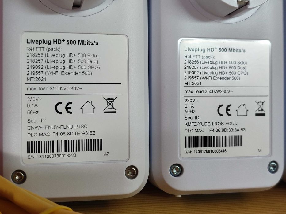 3x Devolo AV500 Powerline Adaptadores