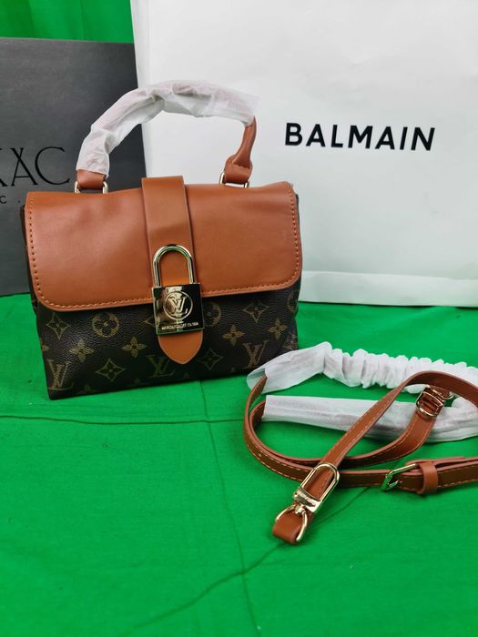 Torebka srednia Torba Louis Vuitton listonoszka brazowa skórzana kuferek Premium