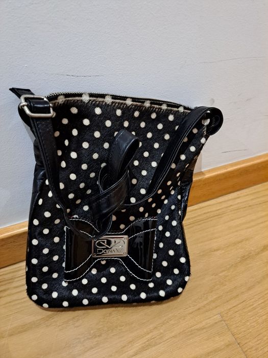 Mala Dona V - Preta com bolas brancas