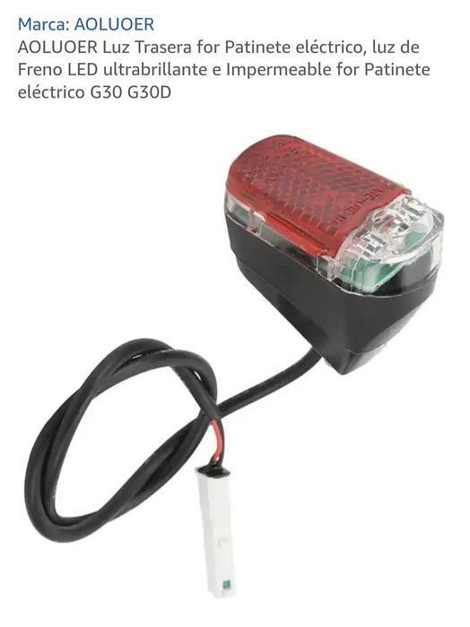 Luz de travão traseira para trotinete Max G30 e G30D