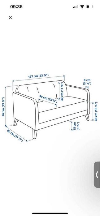 Sofá IKEA LINANÄS 2 lugares – muito bom estado.