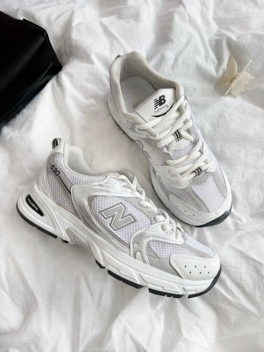 Кросівки New Balance 530 White Silver жіночі Нью Беленс білі шкіра сітка весна осінь | Женские кроссовки Нью Баланс белые 36 37 38 39 40
